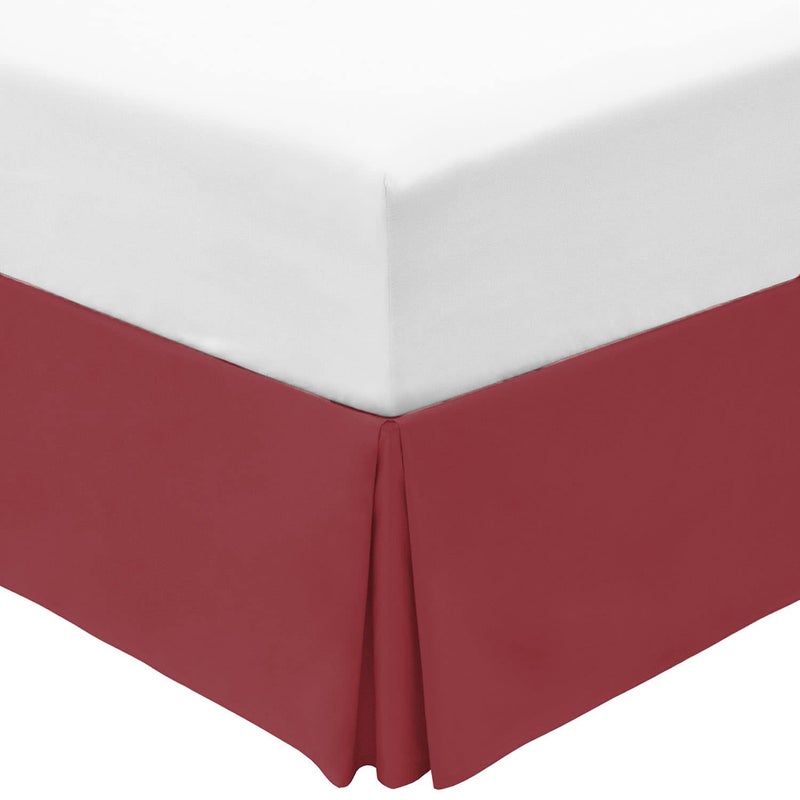 mellanni Mellanni Bed Skirt King Size  Bed Skirting  15Inch Tailored Drop Pleated Dust Ruffle  Hotel Luxury Bedding  Wrinkle Fade Stain Resistant  1 Bedskirt King Brick Red 