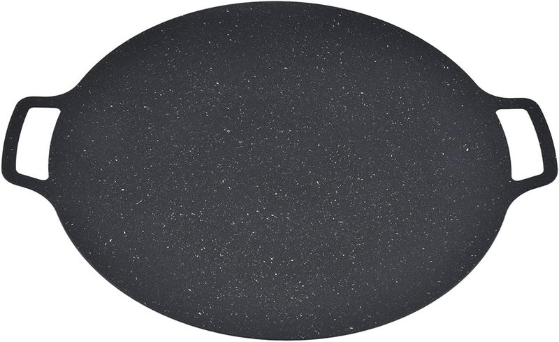 klarako BBQ Grill, Cast Iron Nonstick Pan Smooth Surface High Thermal Conductivity Good Insulation Grill Pan High Capacity Round Easy to Griddle Grill for Pork Belly, Pancakes, Fried Rice - Image 1