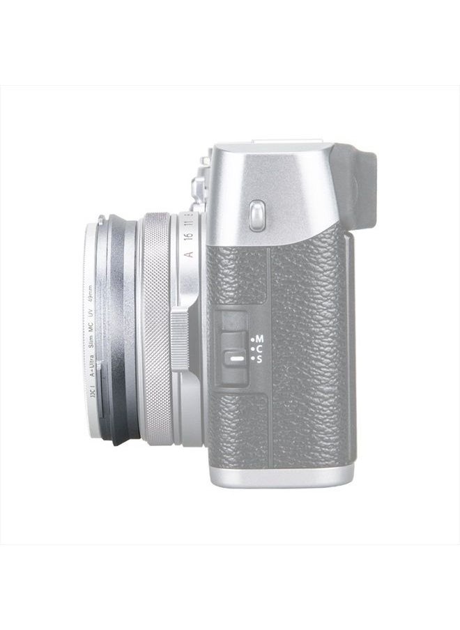 JJC - 49mm Metal Lens Filter Adapter Ring for Fujifilm Fuji X100V X100F X100T X100S X100 X70 Camera & Wide Conversion Lens WCL-X100 II Installing UV CPL ND Filter Lens Cap Replace Fujifilm AR-X100 Silver - Image 1