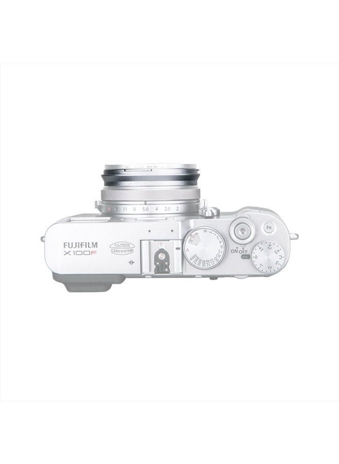 JJC - 49mm Metal Lens Filter Adapter Ring for Fujifilm Fuji X100V X100F X100T X100S X100 X70 Camera & Wide Conversion Lens WCL-X100 II Installing UV CPL ND Filter Lens Cap Replace Fujifilm AR-X100 Silver - Image 1