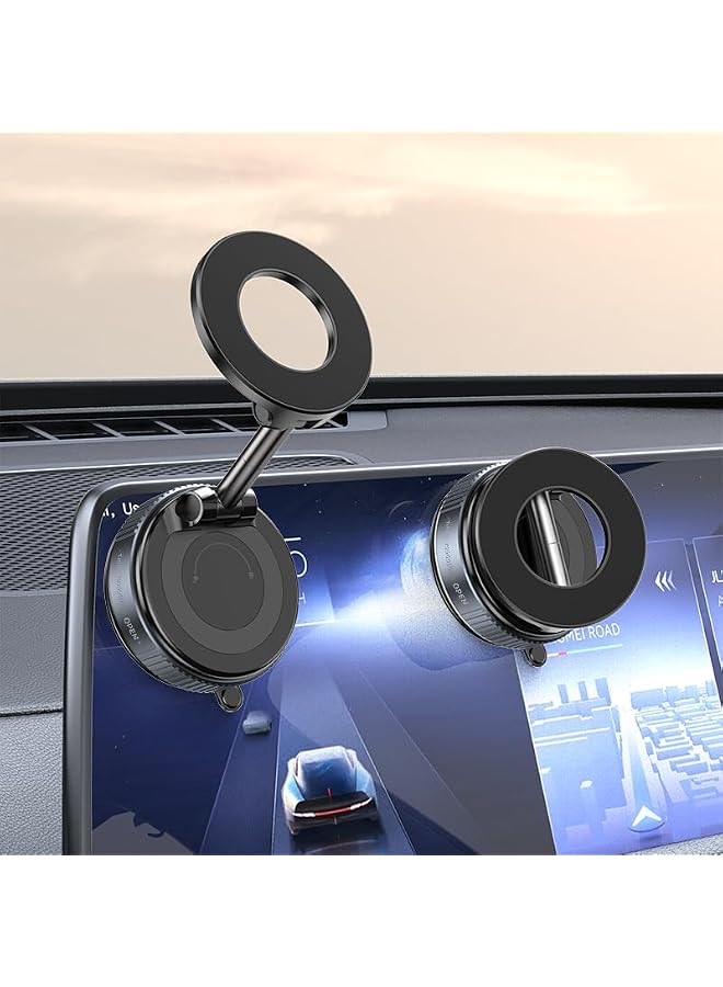 S-TOP Vacuum Magnetic Phone Holder, 360° Adjustable Magnetic Phone Holder, for MagsafePocket Size Foldable Portable Cell Phone Holders, for Magsafe, for Your Car for All Smartphones & All Car Models - Image 1