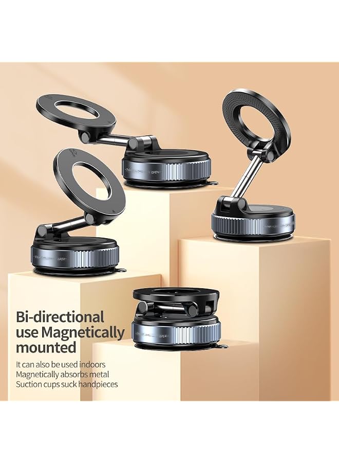 S-TOP Vacuum Magnetic Phone Holder, 360° Adjustable Magnetic Phone Holder, for MagsafePocket Size Foldable Portable Cell Phone Holders, for Magsafe, for Your Car for All Smartphones & All Car Models - Image 2