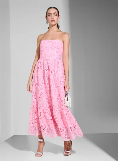 Ginger Boutique Floral Lace Midi Dress