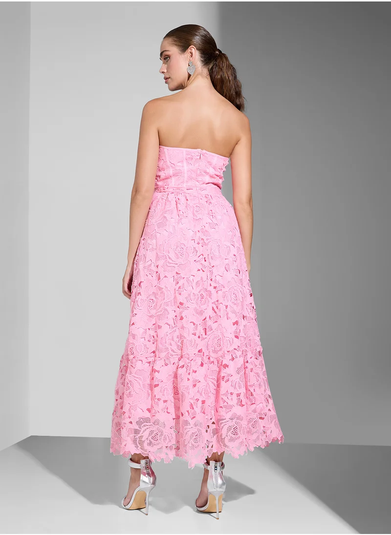 Ginger Boutique Sweetheart Neckline Corset Bodice Lace Dress
