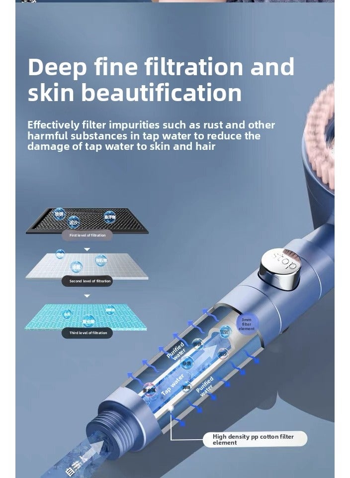 مع رأس دش باليد ، ضغط رأس دش عالي ، تدفق عالي ، أي غرفة دش مع ضغط انخفاض في الماء ، رأس دش مع خرطوم 59 بوصة ، قوس ، ومرشح واحد مدمج ، 6 إعدادات رذاذ ، طقم رأس دش قابل للإزالة - Image 3