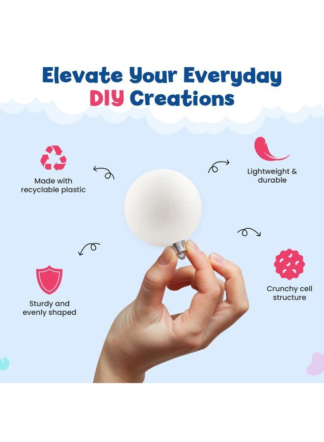 Hygloss Products White Styrofoam Balls for Arts and Crafts – 2 Inch, 12 Pack - Image 3