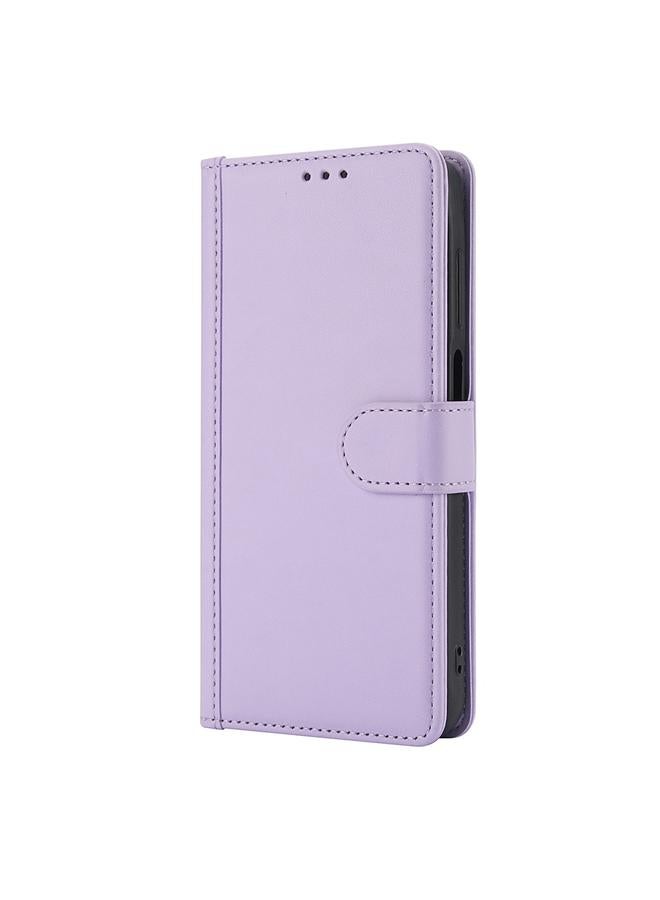 اس-توب جراب لهاتف Realme 12 5G / 12x 5G / C65 5G بملمس جلدي بلون نقي وفتحات للبطاقات وغطاء هاتف جلدي مع حبل مزدوج - Image 2