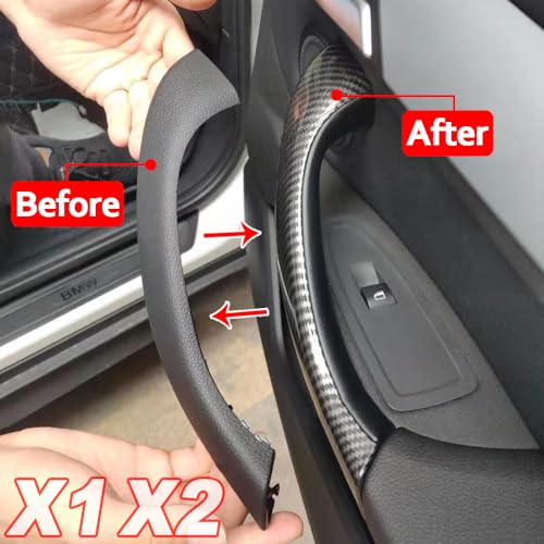 Kakulkomen Car Inner Door Panel Handle Pull Outer Cover Trim Replacement Compatible with BMW X1 X2 F48 F49 F39 2016-2020 (Beige-2PCS) - Image 4