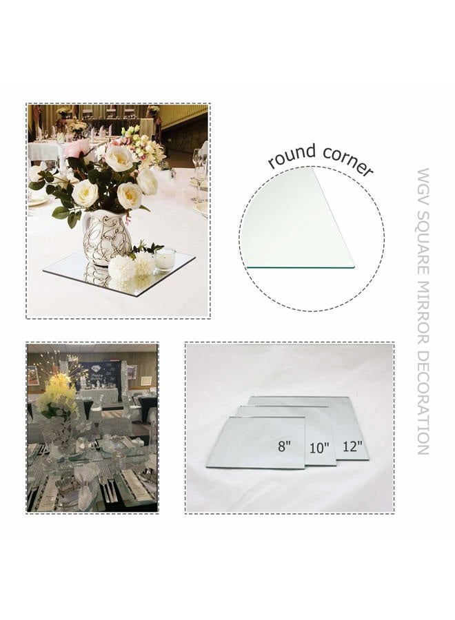 WGVI WGV Large Square Mirror Plate 8" Width, 4.5 mm Thickness, Frameless Sanded Edges, Quality Thick Candle Tray, Home Event Party Wedding Table Centerpiece Wall Decor, 1 Piece - Image 5