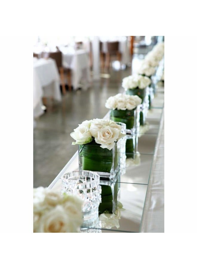 WGVI WGV Large Square Mirror Plate 8" Width, 4.5 mm Thickness, Frameless Sanded Edges, Quality Thick Candle Tray, Home Event Party Wedding Table Centerpiece Wall Decor, 1 Piece - Image 3