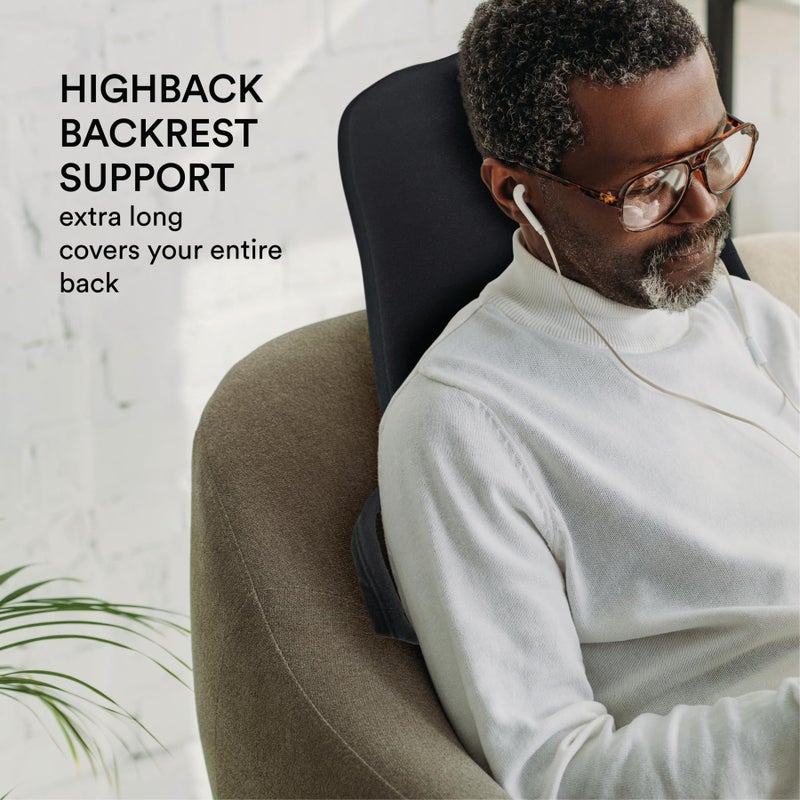 ObusForme Highback Backrest Support - Extra Tall Padded Seat Cushion and Lumbar Support Pillow, Portable Posture Support with Soft and Durable Foam - Image 2