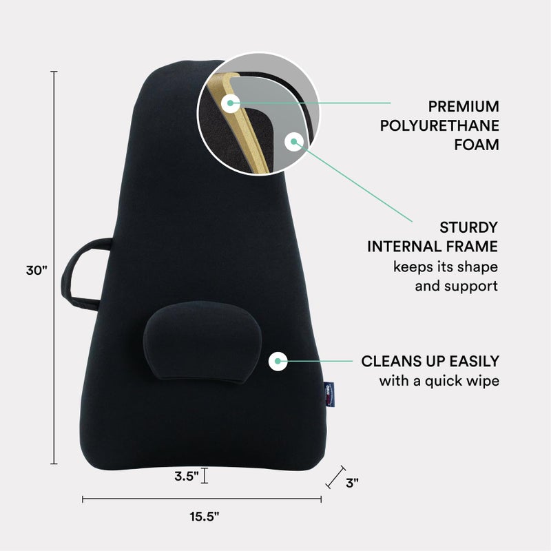 ObusForme Highback Backrest Support - Extra Tall Padded Seat Cushion and Lumbar Support Pillow, Portable Posture Support with Soft and Durable Foam - Image 5