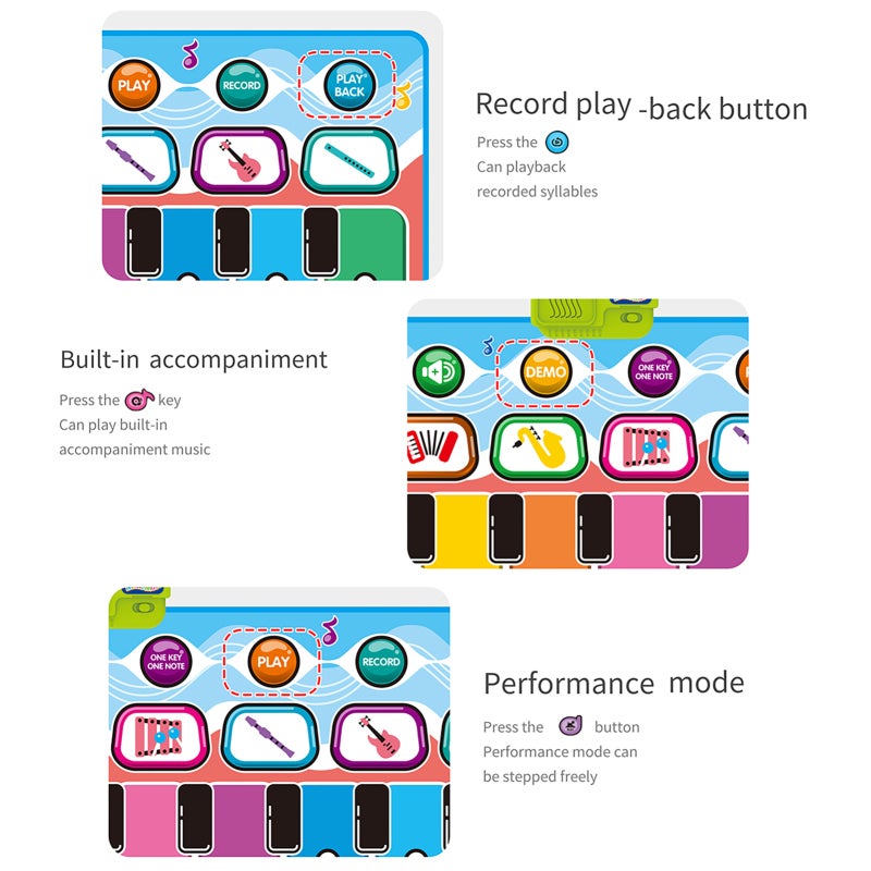 Piano Mat PE & ABS Material Waterproof Anti-Collision Portable Keyboard - Multifunctional Educational Music Toy for Kids Over 3 Years - Image 3