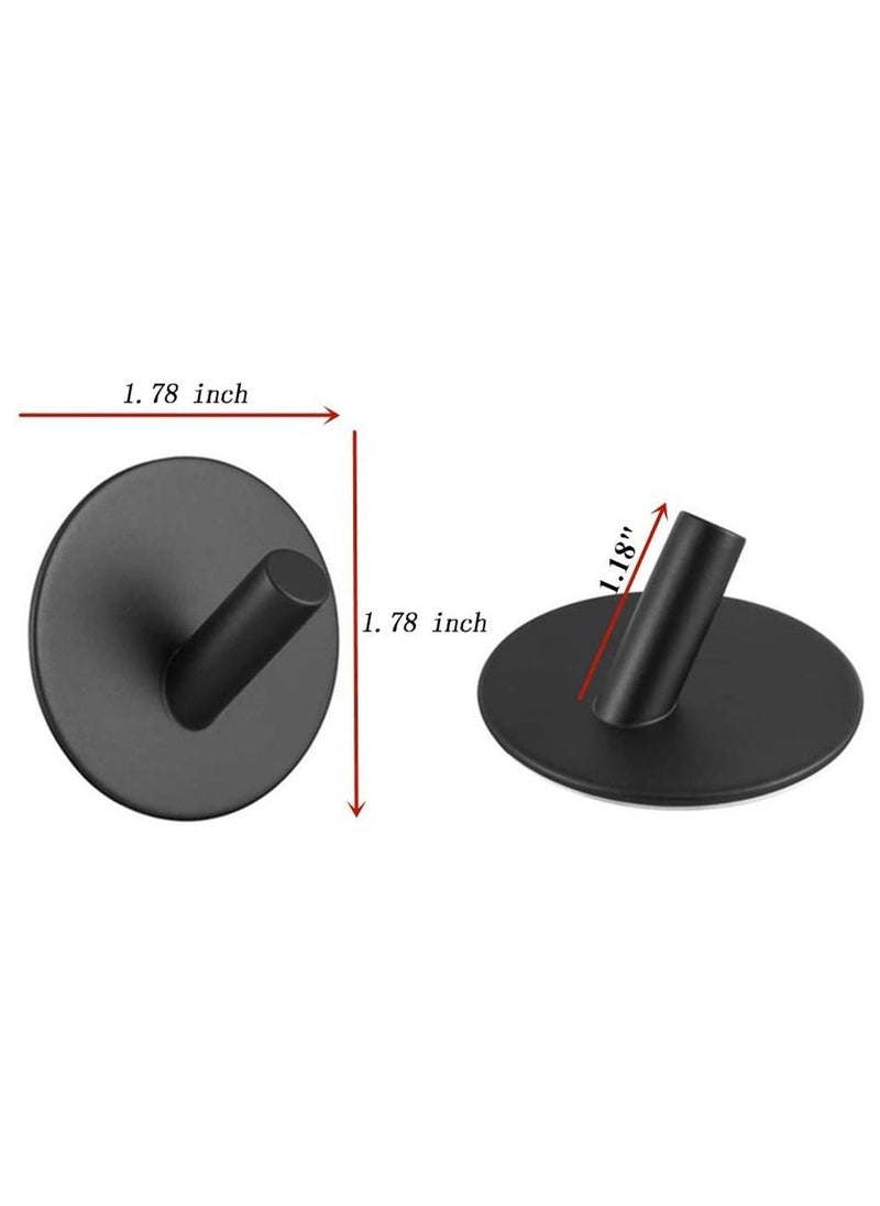 Black Adhesive Hooks, Heavy Duty, Stainless Steel Wall Mount Wall Hooks for Hanging Robe Coat Towel Hooks Kitchen Bathroom Home Waterproof and Rustproof 4 Pack - Image 5