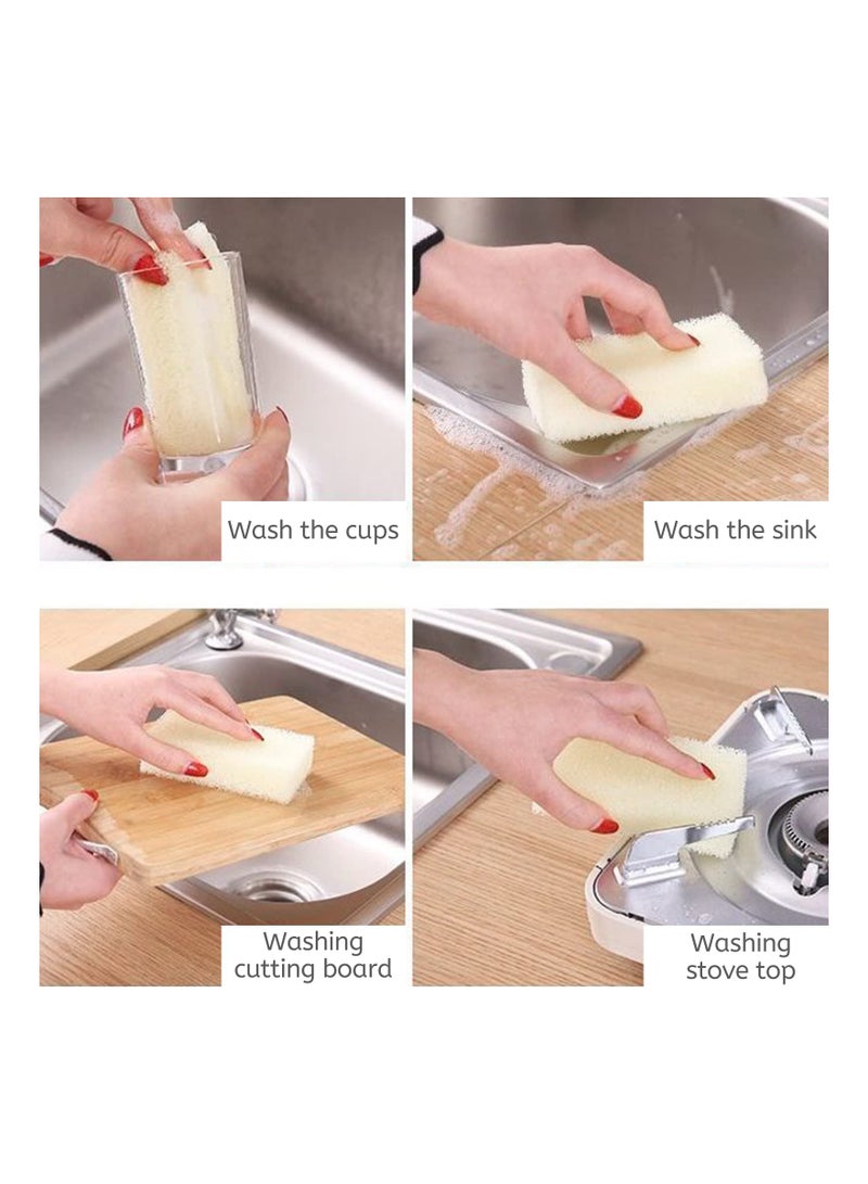 SOLARAE Kitchen Cleaning Sponges, 24 Pcs Dishes Non-Scratch Scrub Sponges, Imitation Loofah Cotton Decontamination Sponge Block, Reusable Dish Sponge for Household Cleaning Bathroom, Individually Wrapped - Image 3