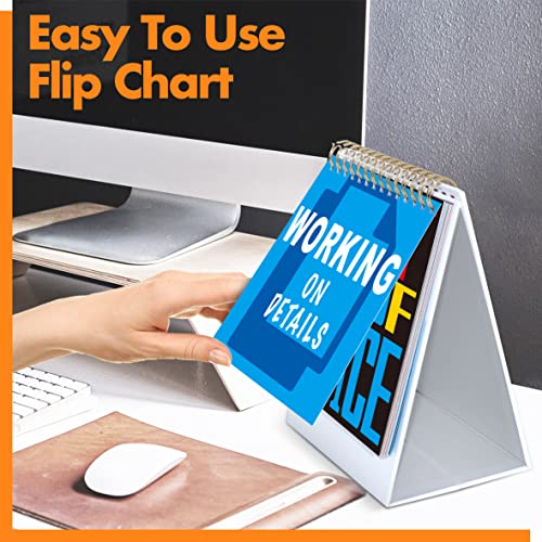 Gethelud 40 Pages Funny Desk Sign, Desktop Flip Book 34 Different Fun and Flip-Over Messages Plus 6 Pages Erasable Blank Cards for Office Gifts Desk Accessories - Image 5