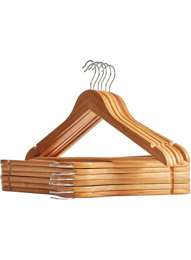 علّاقات ملابس خشب طبيعي قوية 18 قطعة – تصميم متين لحمل القمصان والبدل والفساتين و البناطيل - Image 1