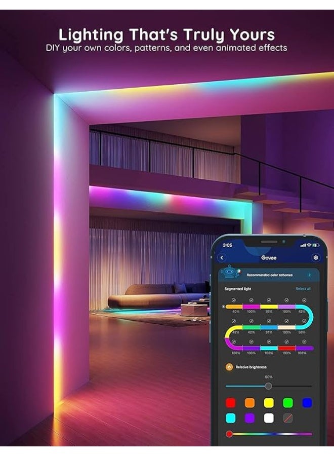 Govee RGBIC LED Strip Light 20M, Smart LED Strip Lights for Bedroom | Bluetooth APP Control, DIY Multiple Colors on One Line, Music Sync [Energy Class G] - Image 2