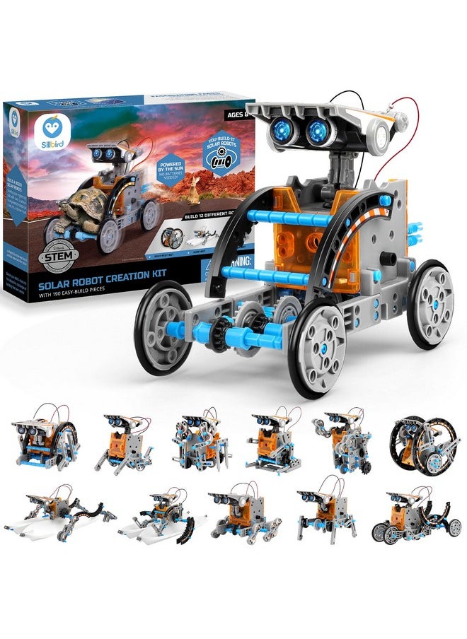 Sillbird Sillbird STEM 12-in-1 Education Solar Robot Toys for Boys Ages 8-13, DIY Building Science Experiment Kit Birthday Gifts for Kids 8 9 10 11 12 13 Years Old, Solar Powered by The Sun  - Image 1
