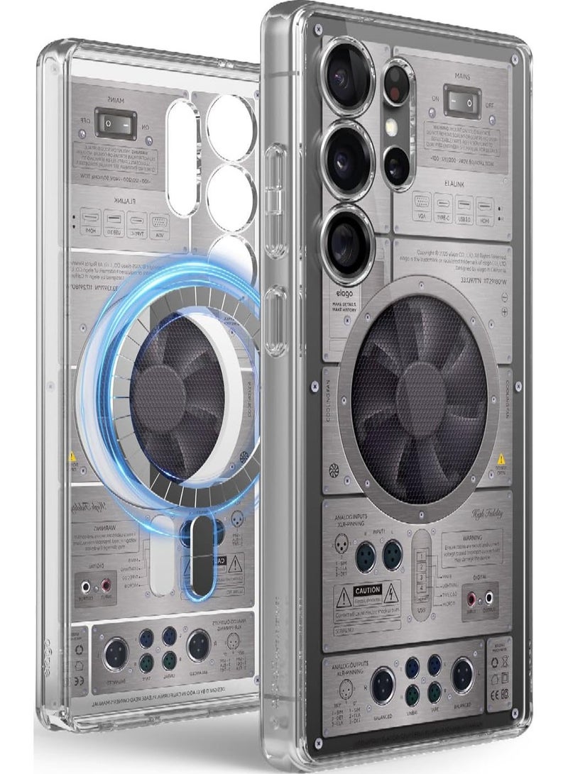 Elago Magnetic Hybrid Clear Compatible with MagSafe for Samsung Galaxy S25 ULTRA Shockproof Bumper Raised Camera Protection Case Cover - AMP - Image 1