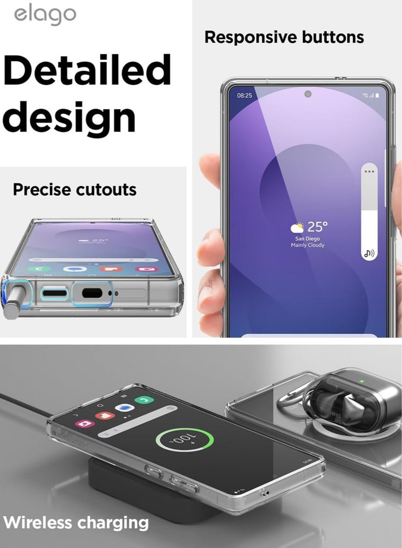 Elago Magnetic Hybrid Clear Compatible with MagSafe for Samsung Galaxy S25 ULTRA Shockproof Bumper Raised Camera Protection Case Cover - AMP - Image 4