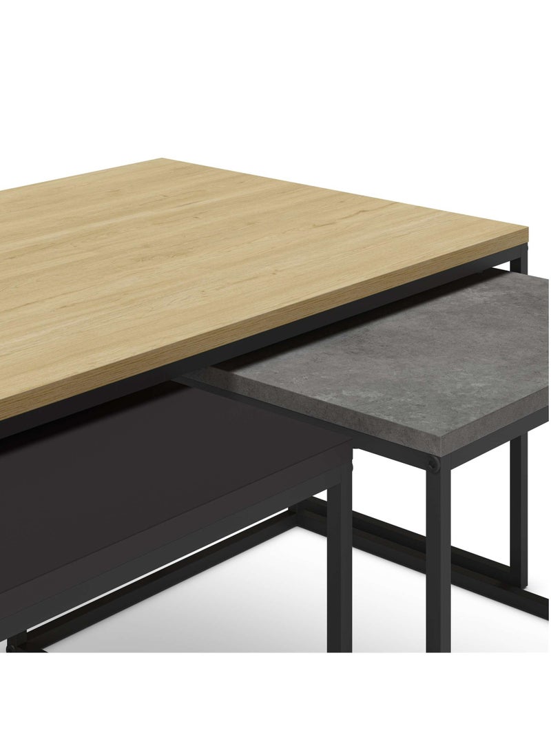 Mourah Home Camelia Coffee Table - Oak/Grey/Silky Black - 2 Years Warranty  - Image 4