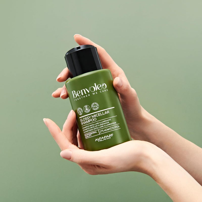 ALFAPARF MILANO Benvoleo Glossy Micellar Shampoo for Dull Hair - Clean, Vegan, Sustainable Hair Care - Sulfate Free Shampoo - Adds Shine and Softness - Natural Ingredients - 9.3 FL. Oz. - Image 3