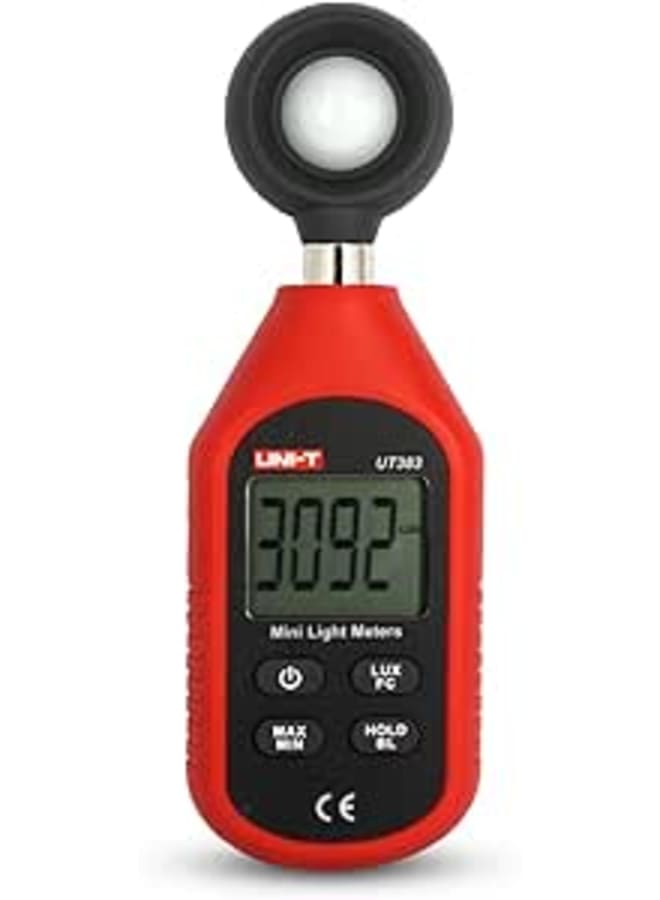 UNI-T UT383 Mini Digital Light Meter 200,000 LUX Luxometer Illuminometer with LCD Display, Professional Digital Photometer, Meter Lighting