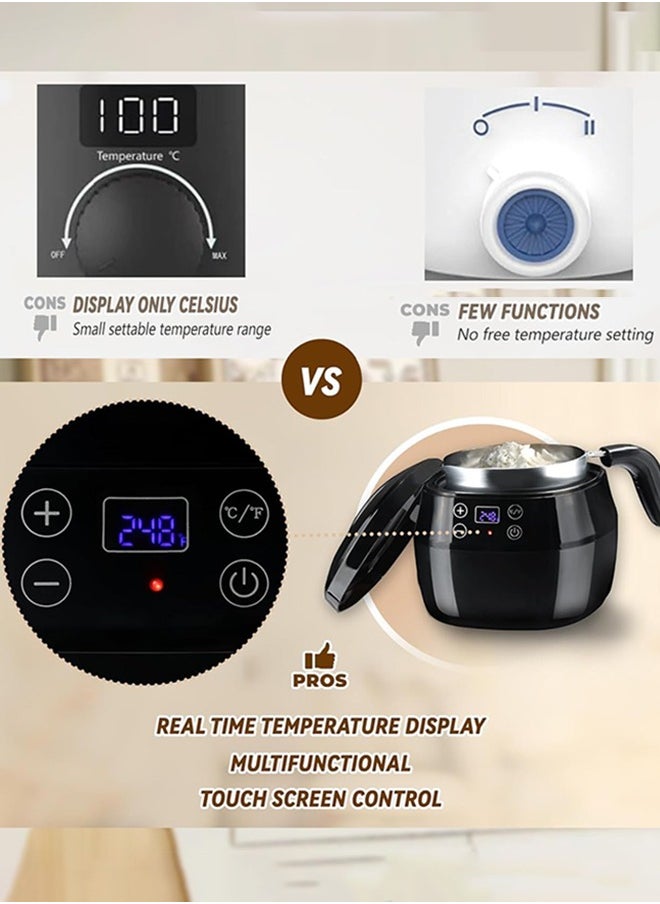 Garlo Wax Melter for Candle Making, 1L Candle Wax Melting Pot, 200W Candle Making Kit with Touch Screen Digital Temperature Display, with Aluminum Pour Spout Pot, DIY Starter Candle Making Supplies  - Image 2