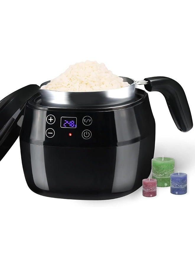 Wax Melter for Candle Making, 1L Candle Wax Melting Pot, 150W Candle Making Kit with Touch Screen Digital Temperature Display, with Aluminum Pour Spout Pot, DIY Starter Candle Making Supplies