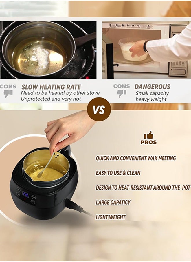 Garlo Wax Melter for Candle Making, 1L Candle Wax Melting Pot, 200W Candle Making Kit with Touch Screen Digital Temperature Display, with Aluminum Pour Spout Pot, DIY Starter Candle Making Supplies  - Image 5