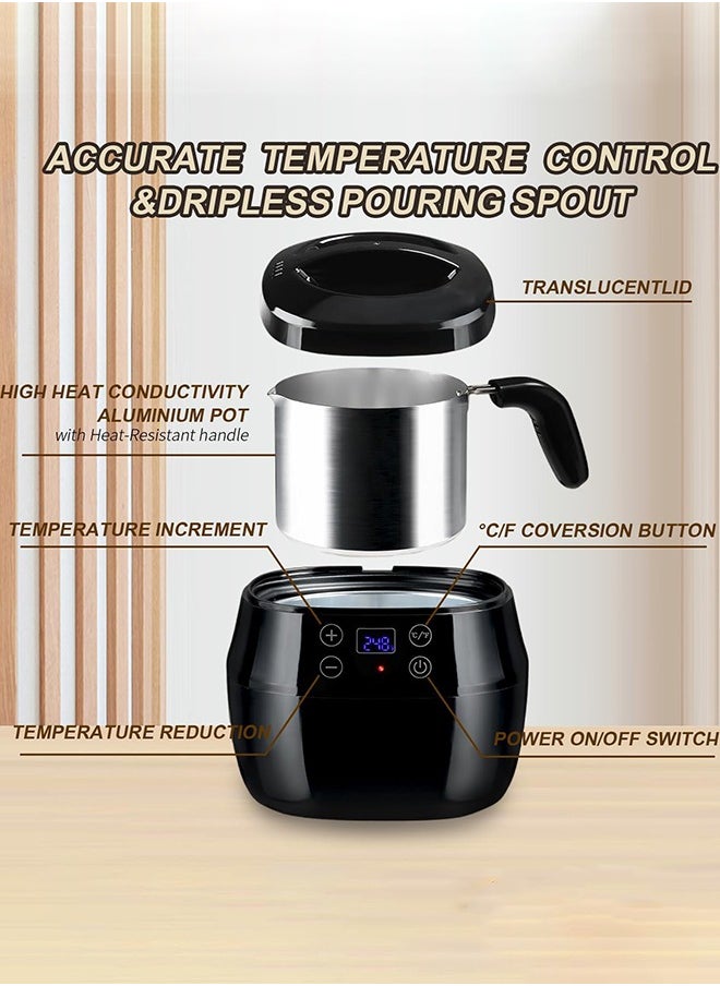 Garlo Wax Melter for Candle Making, 1L Candle Wax Melting Pot, 200W Candle Making Kit with Touch Screen Digital Temperature Display, with Aluminum Pour Spout Pot, DIY Starter Candle Making Supplies  - Image 3