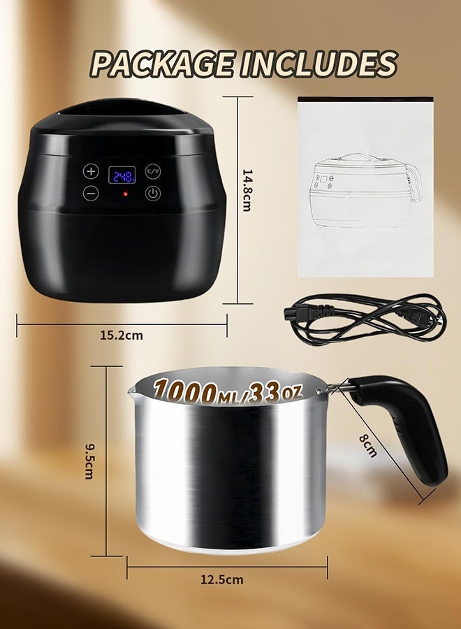 Garlo Wax Melter for Candle Making, 1L Candle Wax Melting Pot, 150W Candle Making Kit with Touch Screen Digital Temperature Display, with Aluminum Pour Spout Pot, DIY Starter Candle Making Supplies - Image 4