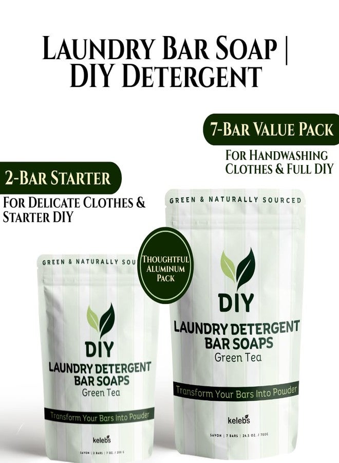 KELEBS Natural Laundry Detergent Concentrated Bar – Hypoallergenic Laundry Bar Soap with Green Tea for Delicate Wash & Sensitive Skin | DIY Laundry Detergent: Grind & Mix with Borax and Washing Soda - 7 Bars - Image 2