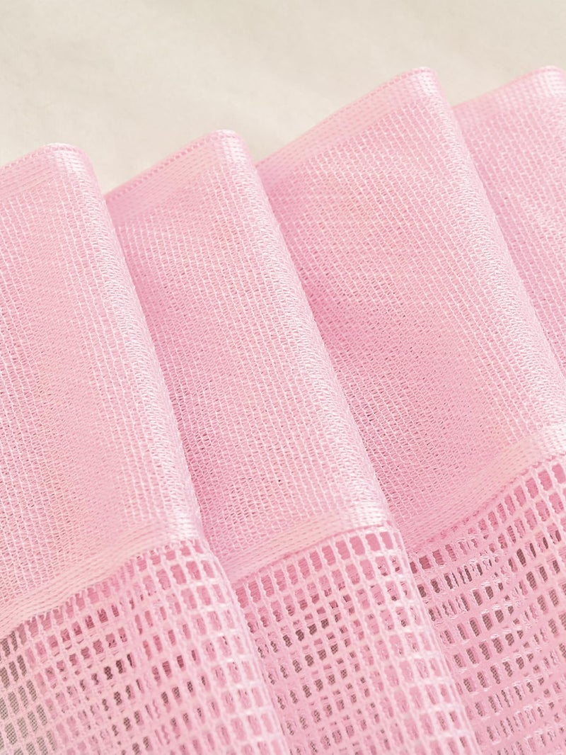 Jayla Pink Semi-Sheer Floral Lace Curtain Swag for Kitchen Half Window Bathroom Decoration Rod Pocket,39 x 39 Inch, 1 Panel - Image 5