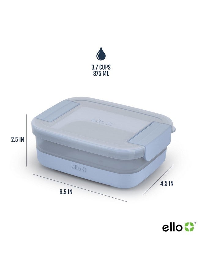 Ello Ello Plastic 3.7 Cup Meal Prep Set 10 Pc, 5 Pack Set - BPA Free Plastic Food Storage Container with Silicone Boot and Airtight Plastic Lids, Dishwasher, Microwave, and Freezer Safe, Melon  - Image 2