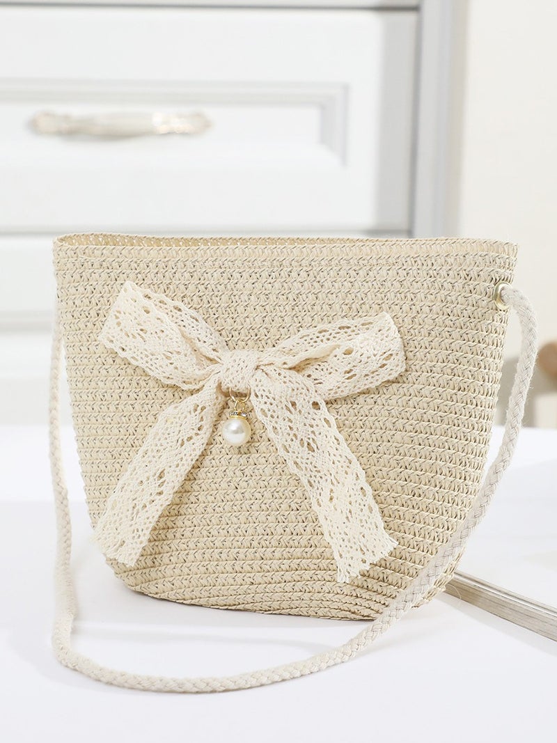 19*15.5Cm Large Size Mobile Phone Straw Bag Slung Seaside Straw Cross-Body Woven Bag - Image 5