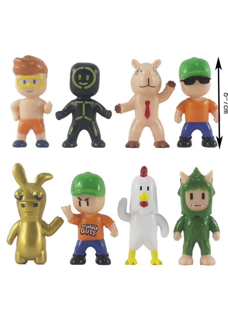 Generic - 8pcs New Stumbling Boy Toys, Approx. 6-7cm Action Figures Children'S Toys Cake Decorations Collection Set For Boys And Girls - Image 1