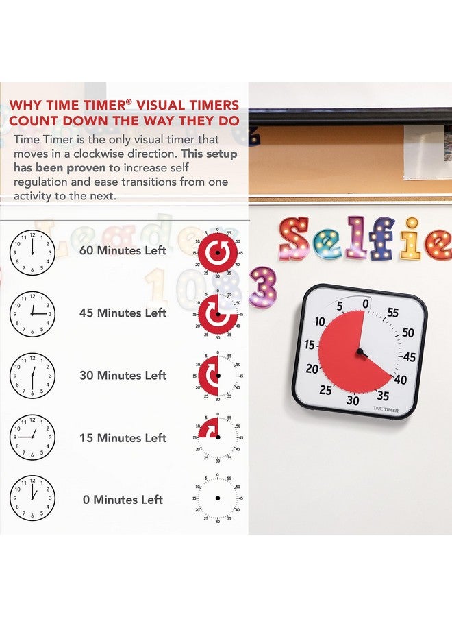 TIME TIMER 12 inch Visual Timer 60 Minute Kids Desk Countdown Clock with Dry Erase Activity Card, Also Magnetic for Classroom, Homeschooling Study Tool, Task Reminder, Home and Kitchen Timer - Image 3