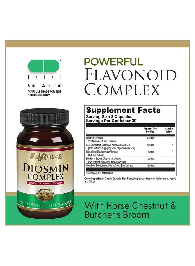 Lifetime Diosmin Flavonoid Complex ; Circulation Vein And Heart Health Support With Horse Chestnut ; 60Ct 30 Serv  - Image 4