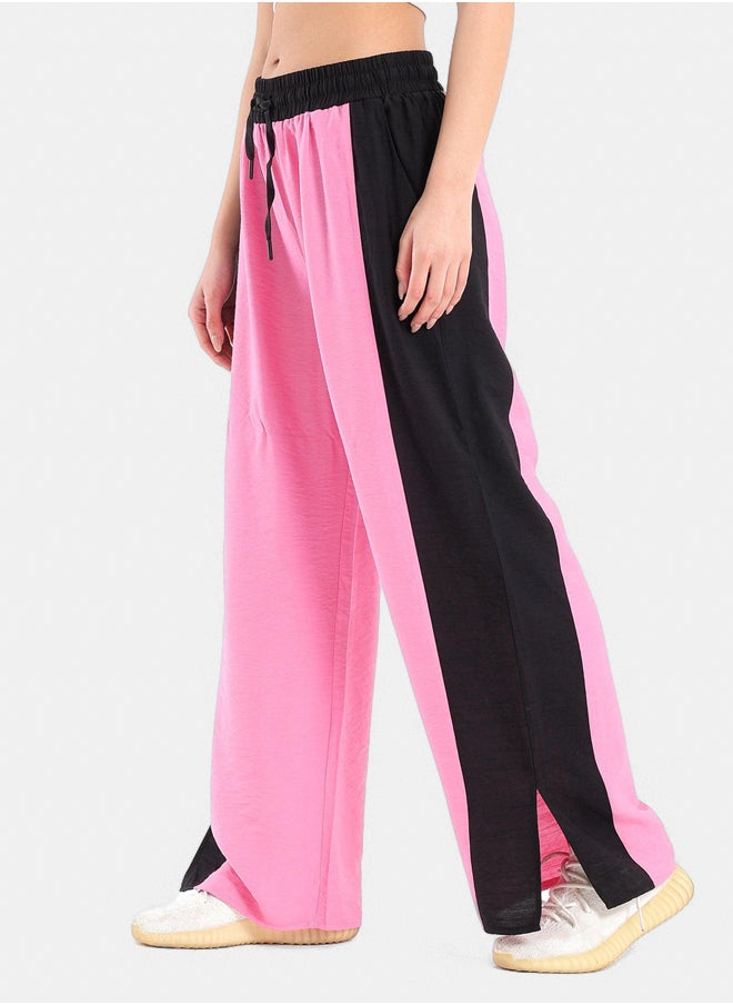 Clue - Color Block Pants with Slits - Image 1