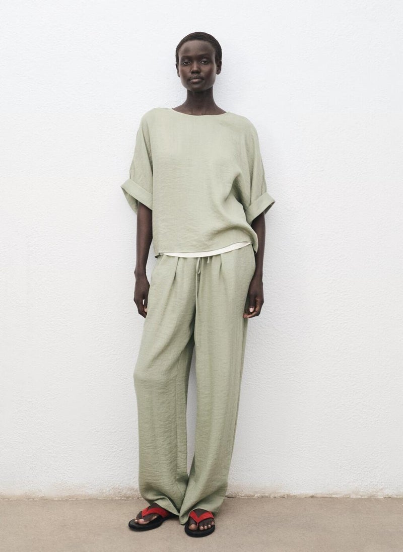 MANGO Straight textured trousers - Image 5