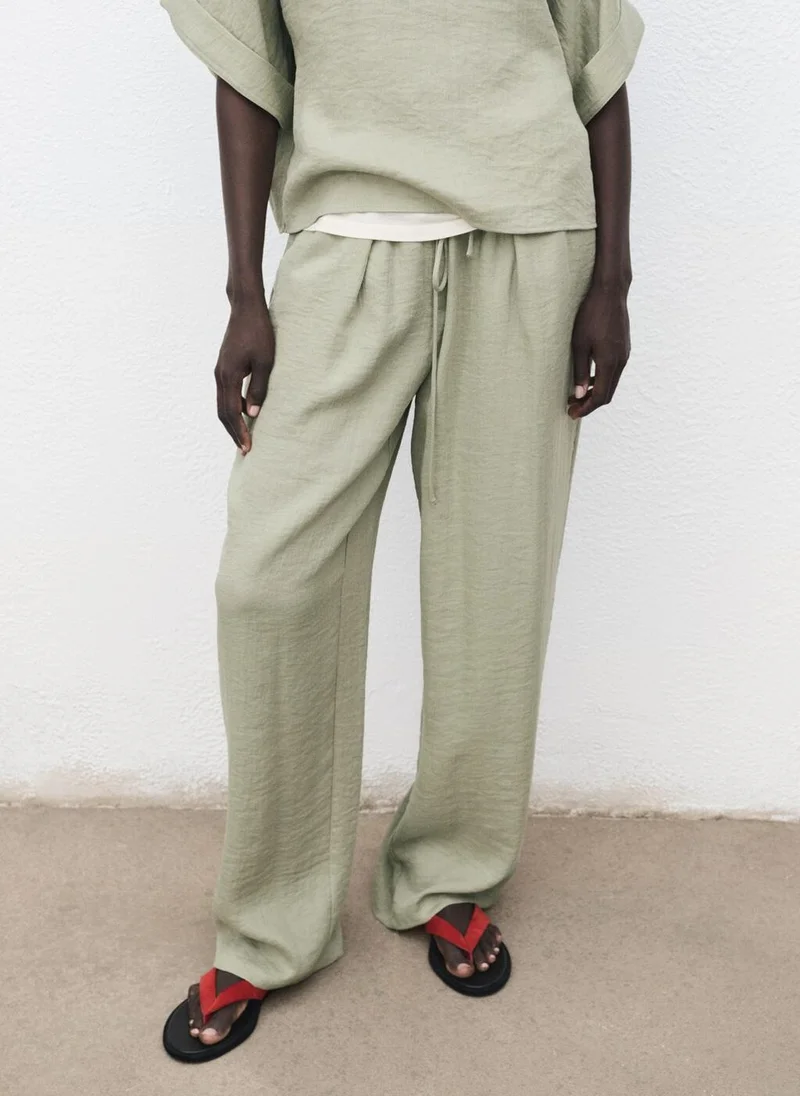 مانجو Straight textured trousers