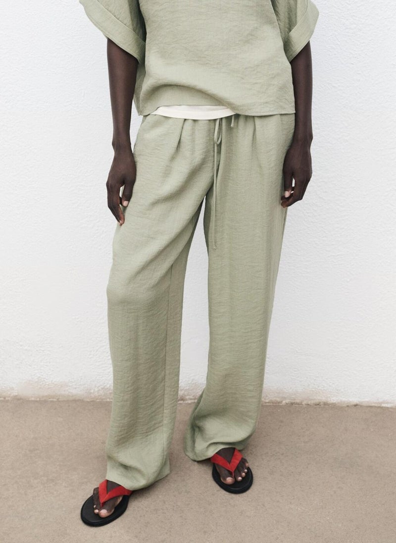 MANGO Straight textured trousers - Image 1