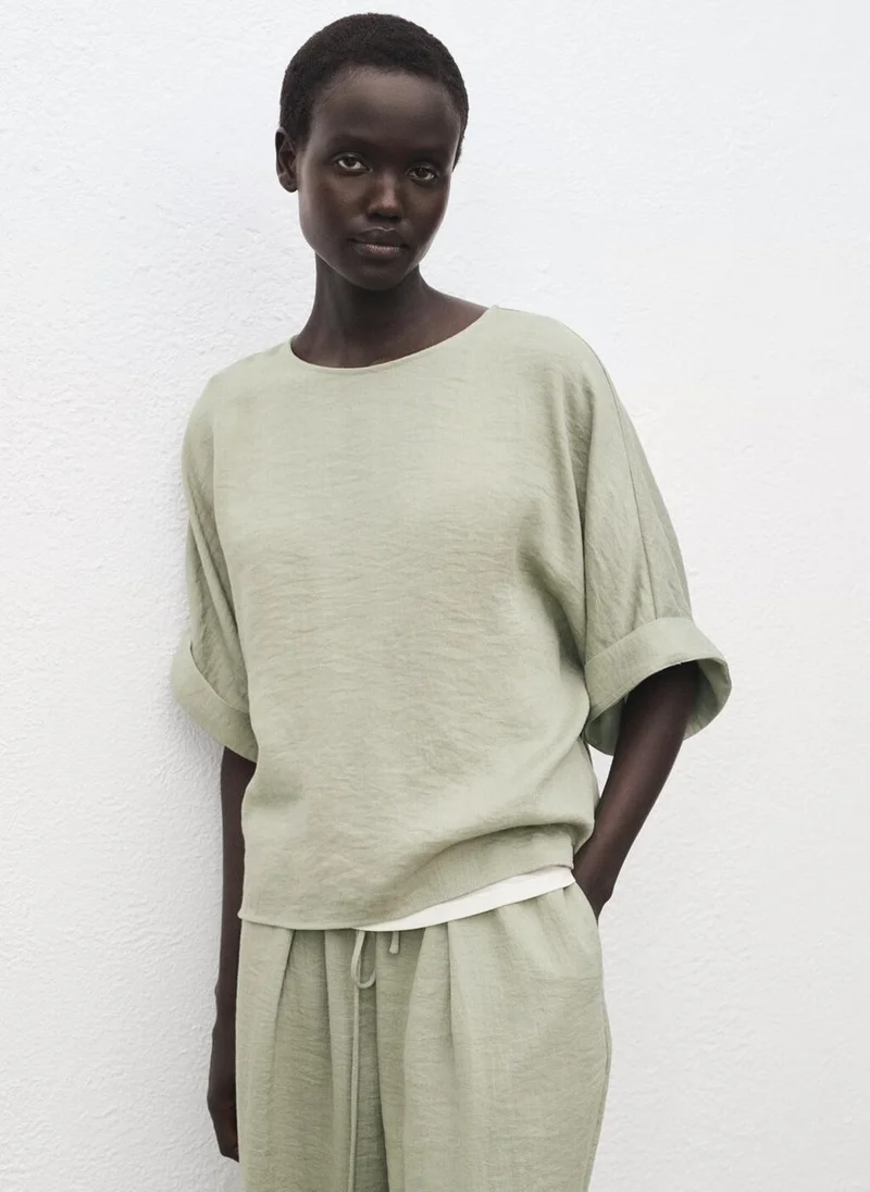 MANGO Straight textured trousers