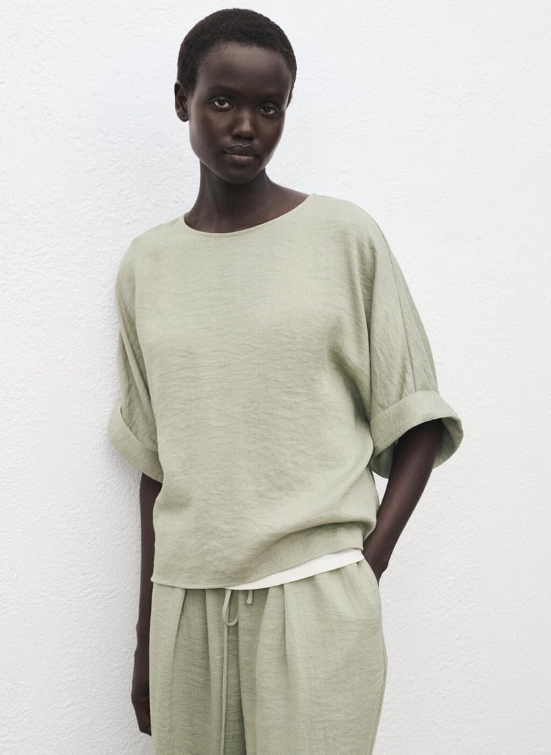 MANGO Straight textured trousers - Image 3