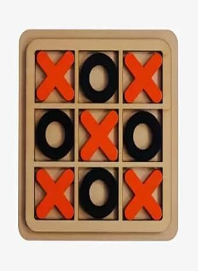 Exello Wooden Tic Tac Toe Game | Board Games for Adults and Kids | Brain Games Toys for Kids 5+ Years | Return Gifts for Kids Age 8-12 | Games for Kids (Red)
