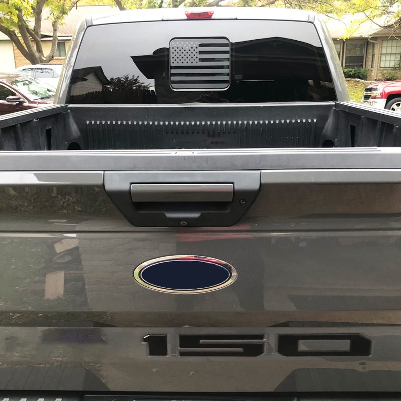 xinghe for Ford F150 F250 F350 2015â€“ 2023 2024 2025 2026 Rear Middle Window American Flag Decal, Matte Black USA Flag Sticker for Truck Back Glass, Patriotic Vinyl Decal for Ford Raptor Accessories - Image 3