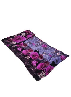 SMART HOME Luxury Velvet Bedspread – Soft Cotton Filling with Floral and Oriental Motifs. Made of high-quality materials, this bedspread is made of natural cotton for a single person (190*90*6 cm)  - Image 3
