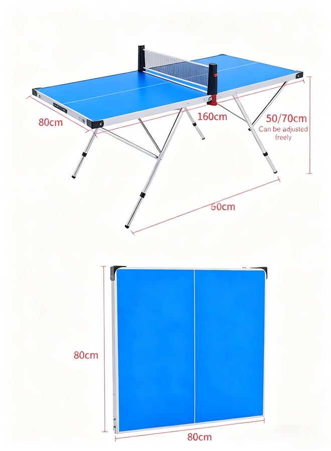 جورفنت طاولة تنس طاولة محمولة داخلية/خارجية، مزودة بمضرب وشبكة، طاولة تنس طاولة محمولة قابلة للفصل والطي، أبعادها 160*80*55/70 سم. - Image 2